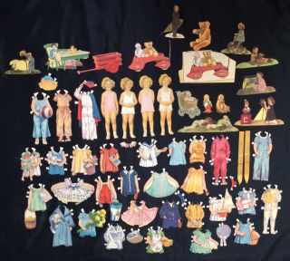 Shirley Temple Paper Dolls,  Cut,  Saalfield Set,  1934