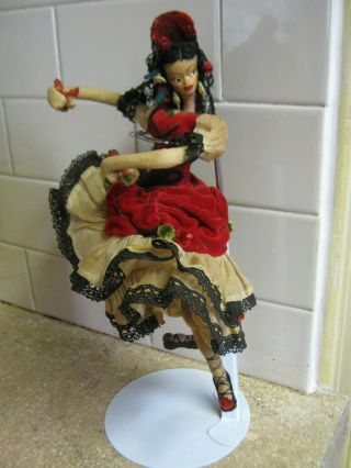Vintage Roldan Klumpe? Spanish Flamenco Dancer Cloth Ethnic Doll