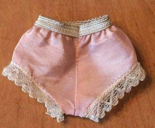 Vintage 1950’s Nancy Ann Muffie Doll Pink Taffeta Panties Undies Heart Lace Trim