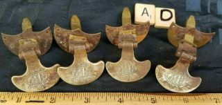 Antique Set Of 4 Solid Brass Drawer Pulls