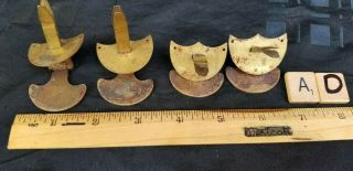 Antique Set of 4 Solid Brass Drawer Pulls 2