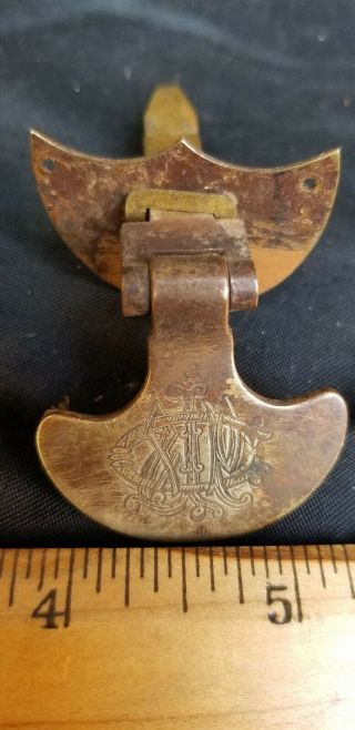 Antique Set of 4 Solid Brass Drawer Pulls 3
