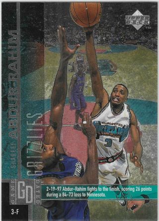 Shareef Abdur - Rahim 1997 - 98 Ud Game Dated Memorable Moments Parallel Rare