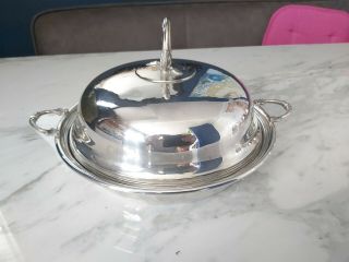 A Vintage Silver Plated Hot Water Food Warming Dish.  Complete.  Early 1900.  S.