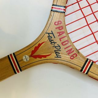 Spalding Vintage Rare FastPlay Tennis Racquet Wooden Wood Racket 4 1/2 