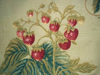 Vintage Strawberry Curtain Valance Approx.  105 " X 13 1/2
