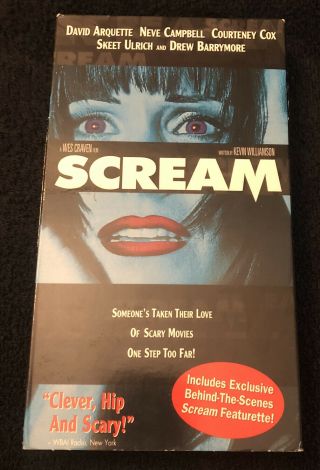 Scream (vhs 1997) Rare Blue Cover Art/ Courtney Cox Wes Craven / Neve Campbell