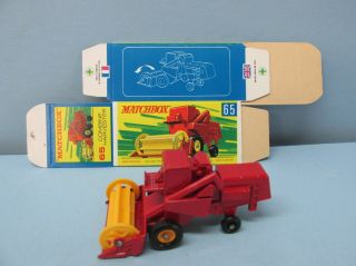 Matchbox Superfast 65 Combine Harvester Red / Rare Unfolded “g Box "