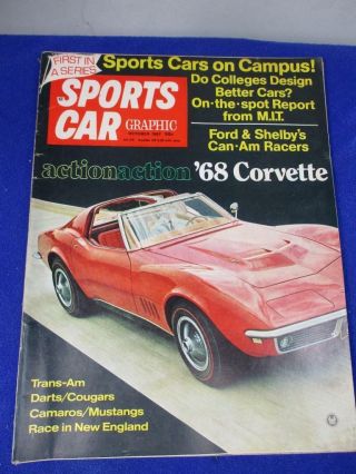 Vintage Sports Car Graphic Oct 1967 Ford,  Shelby,  68 Corvette,  Racing (a17)