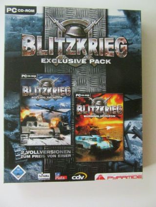 Blitzkrieg Exclusive Pack " Deutsch/german " 2002 Pc Big Box Rare Cd - Rom 2 X Games