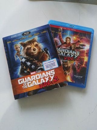 Guardians Of The Galaxy Volume 2 Blu Ray W/ Rocket Groot Slipcover Rare