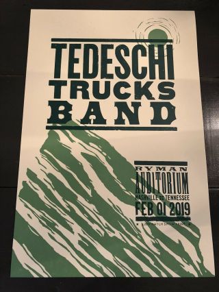 Tedeschi Trucks Band Ryman Hatch Show Print Poster Nashville Rare