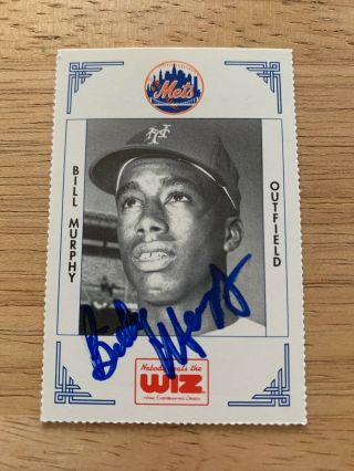 Bill Murphy Signed Rare 1991 York Ny Mets Wiz Sga Baseball Card 286 Tough