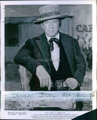 1961 Actor Richard Boone Stars As Sam Houston “the Alamo” Movie Promo Photo 8x10
