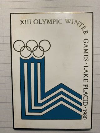 Rare 1980 Lake Placid Olympic Tile Made By Adirondack Awards Inc.