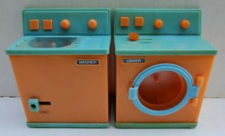 Kenner Washer Washing Machine And Dryer Set Vintage Made In Hong Kong Orange