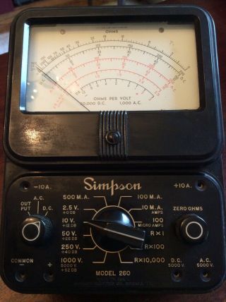 Vintage Simpson 260 Analog Multimeter - Vintage