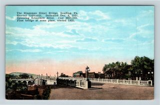 Reading Pa,  Bingaman Street Bridge,  River,  Vintage Pennsylvania Postcard Z23