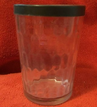 Antique American Quality Snuff Glass Jar With Tin Lid Since 1782