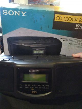 Vintage 1994 Sony Icf - Cd800 Compact Disc Player Am/fm Clock Radio W Box
