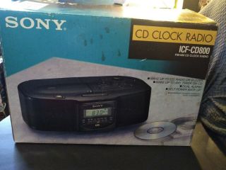 Vintage 1994 SONY ICF - CD800 Compact Disc Player AM/FM Clock Radio W Box 2