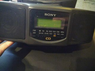 Vintage 1994 SONY ICF - CD800 Compact Disc Player AM/FM Clock Radio W Box 3
