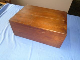 Vintage Wooden Display Storage Box Stained Pine With Trays Cutlery Artists Tool