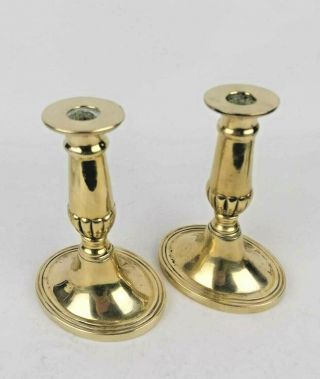 Antique Georgian Solid Brass Candlesticks,  9 Inches High