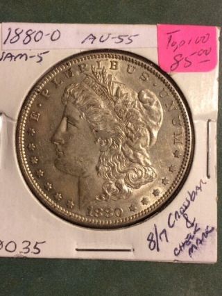 1880 - O Morgan Silver Dollar In Au Minted In Orleans Very Rare Date