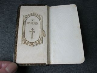Antique Cute With Interior Rosary Space Leather Cover Missal Book 1928