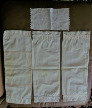 Antique 3 Baby Pillow Case/ Crib Bolster From Early 1900s Plus A Burping Cloth