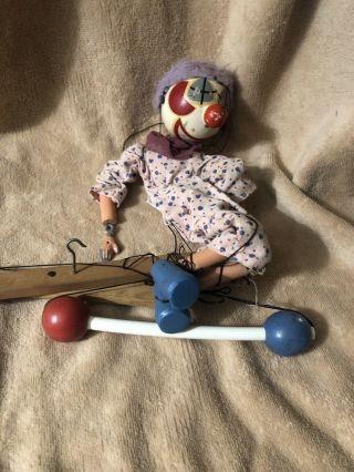 Vintage Talentoy Talentoon 13 " Pim - Bo The Clown Marionette Doll