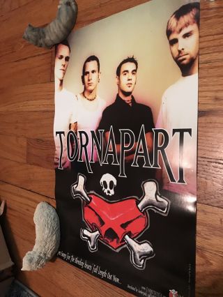 TORN APART Ten Songs Bleeding Hearts 1999 Promo Poster Rare Hardcore Band sXe cd 2
