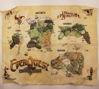 Everquest Ruins Of Kunark Cloth Map Banner Vintage Norrath Rare Collectible