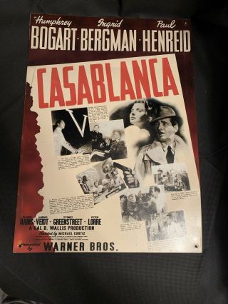 Casablanca (german) - Humphrey Bogart - Vintage Film Movie Poster Metal Tin Sign