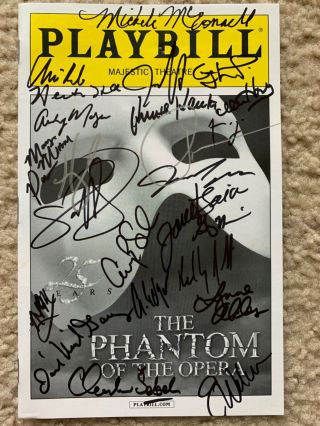 Broadway The Phantom Of The Opera Cast Signed Playbill Rare