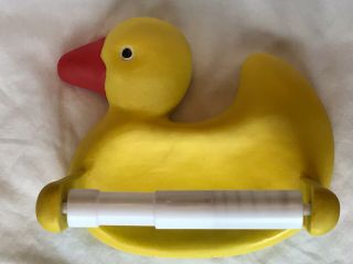 Rare Yellow Rubber Duck Toilet Paper Holder