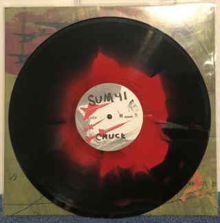 Sum 41 " Chuck " Rare Limited Edition Black/red Haze Vinyl - Store Display - Euc