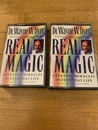 Real Magic - Dr.  Wayne Dyer Rare Audio Book 2 Cassettes Creating Miracles Pbs