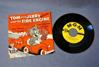Rare 1950 ' s Tom & Jerry and the Fire Engine 45 RPM Record - Near - 3