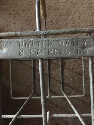 Very Rare Vintage 1960s United Dairy Farmers Milk Jug Metal Rack With Plaque 2