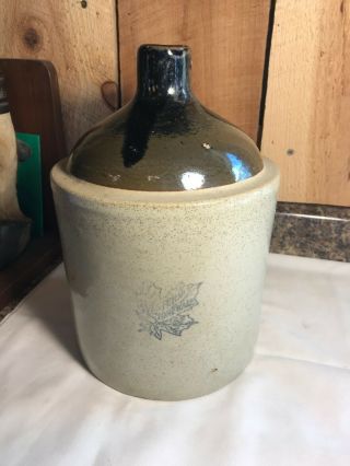 Antique Western Stoneware 1 Gallon Crock Jug With Handle