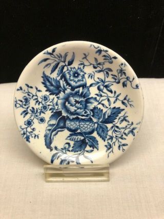 Vintage Booths China England Peony Blue And White Butter Pat