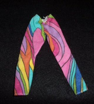 Vintage Mattel Barbie Doll Funky Mod Rainbow Psychedelic Leggings Tights Clothes