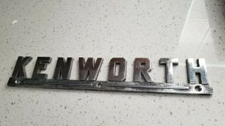 Chrome Kenworth Truck 14 " Emblem Name Plate Metal Logo Vintage Rare