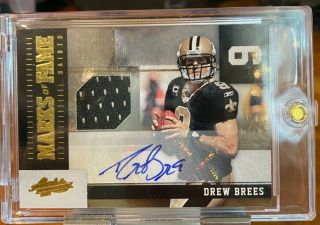 2010 Drew Brees Absolute Marks Of Fame 10 Game - Worn Jersey Auto Saints Rare /15