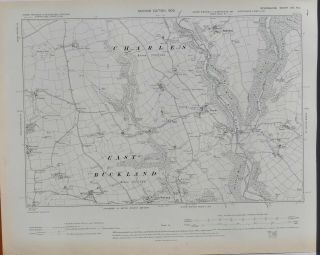 1905 2nd Ed.  Os 6 Inches To A Mile Map Of Devonshire – Charles & High Bray Xivne