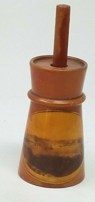 Antique Victorian Mauchline Ware Sewing Tape Measure Milk Churn Colwyn Bay
