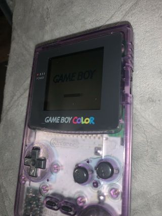 Rare Vintage Nintendo Gameboy Color Console Atomic Purple With Battery Cover