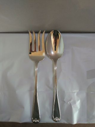 Vintage Gorham Heritage Silver Plate Serving Fork And Spoon 11 1/2 " Salad Serve?